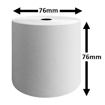76mm x 76mm 2-Ply Paper Till Rolls (White/White)
