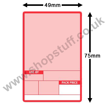 Avery Berkel M410 Format 1 (Pink) 49mm x 75mm Thermal Scale Labels