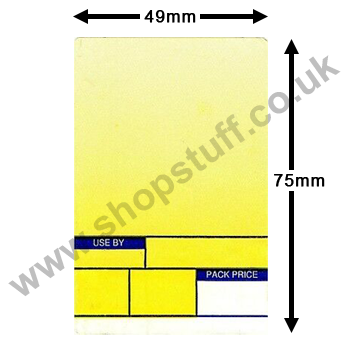 Avery Berkel M410 Format 1 (Yellow) 49mm x 75mm Thermal Scale Labels