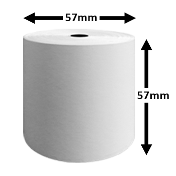 57mm x 57mm 2-Ply Paper Till Rolls (White/White)