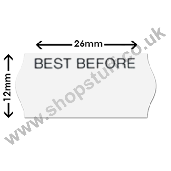 Shopstuff Silver 26x12 BEST BEFORE Perm Labels
