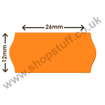 Shopstuff Silver 26x12 Flo Orange Permanent Labels