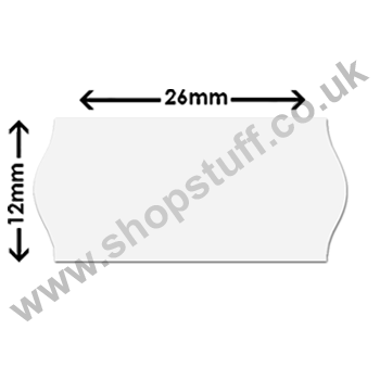 Shopstuff Silver 26x12 White Removable Labels