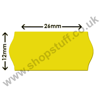 Shopstuff Silver 26x12 Yellow Permanent Labels